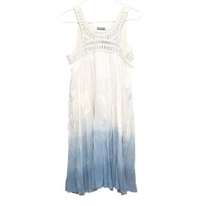 NWT Earthbound Trading Festival Crochet Tank Top Ombre Blue Dress